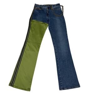 Vintage Tag Rag Womens Jeans Green Jersey Mesh Streetwear